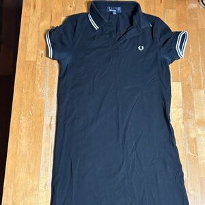 Fred Perry Black Polo Dress with White Accents